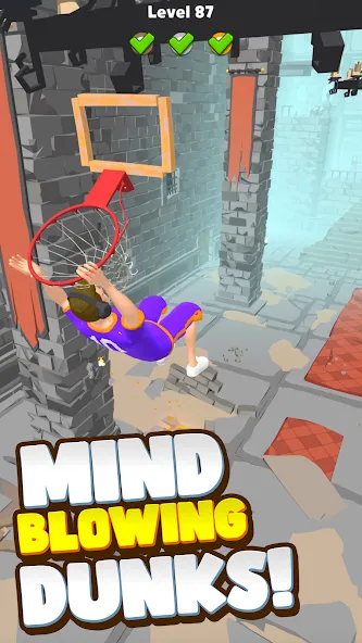 Взломанная Hoop World: Flip Dunk Game 3D на Андроид — Много денег — скриншот 2
