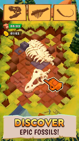 Взломанная Dino Quest 2: Dinosaur Fossil на Андроид — Много денег — скриншот 1