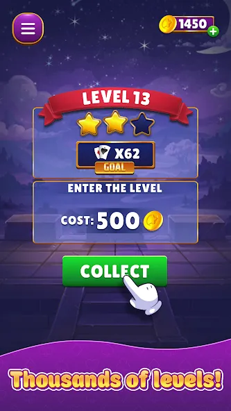 Скачать взлом Card Match на Андроид — Много денег — скриншот 3