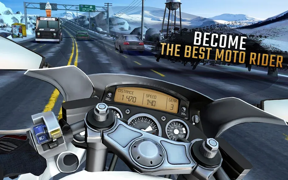 Moto Rider GO: Highway Traffic — Мод: Много денег — скриншот 5