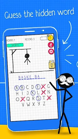 Hangman на Андроид — Все слова открыты — скриншот 1