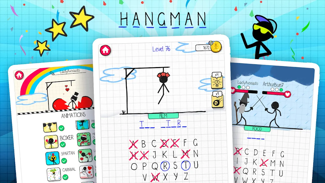 Hangman на Андроид — Все слова открыты — скриншот 5