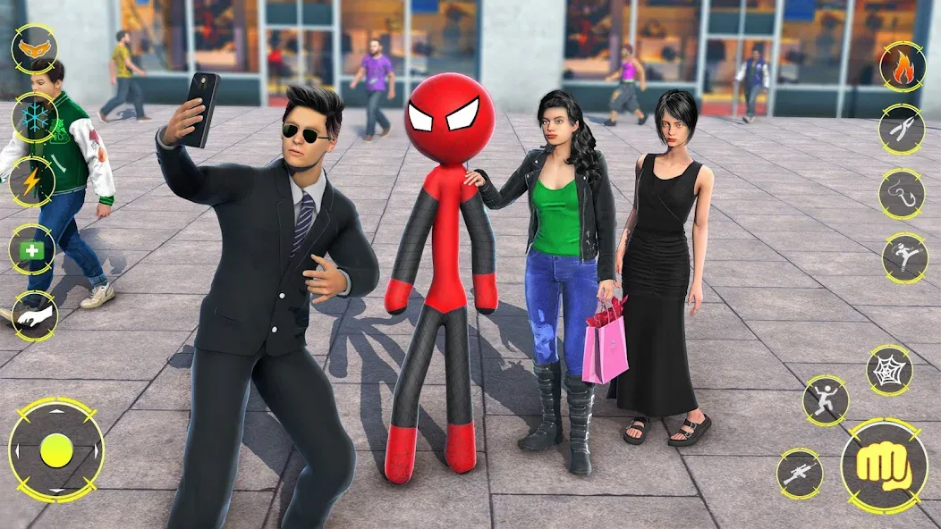 Скачать StickMan Rope Hero Spider Game — Последняя версия (Много денег и без рекламы) — скриншот 2