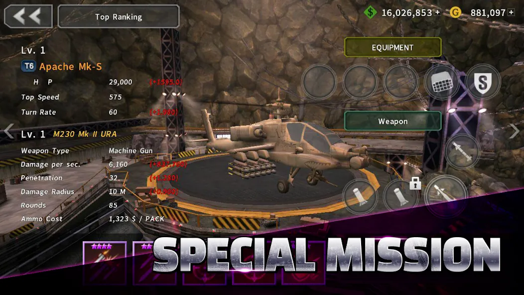GUNSHIP BATTLE: Helicopter 3D — Мод: Много денег и золота — скриншот 3