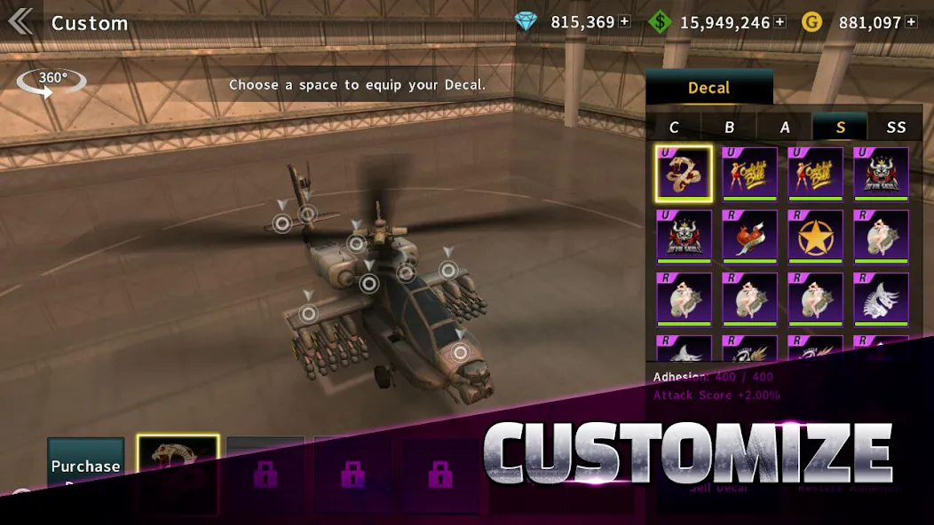 GUNSHIP BATTLE: Helicopter 3D — Мод: Много денег и золота — скриншот 5