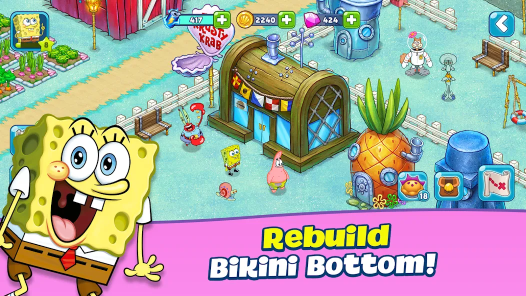 SpongeBob Adventures: In A Jam — Взломанная версия (Много денег и энергии) — скриншот 1 SpongeBob Adventures: In A Jam — Взломанная версия (Много денег и энергии) — скриншот 1