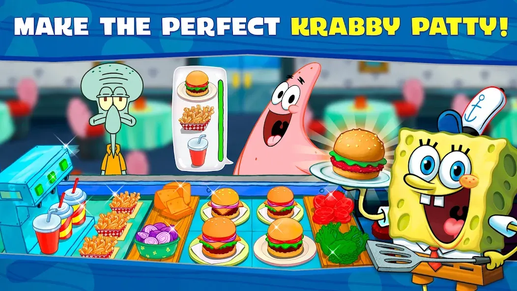 Скачать взлом SpongeBob: Krusty Cook-Off на Андроид — Много денег и алмазов — скриншот 2