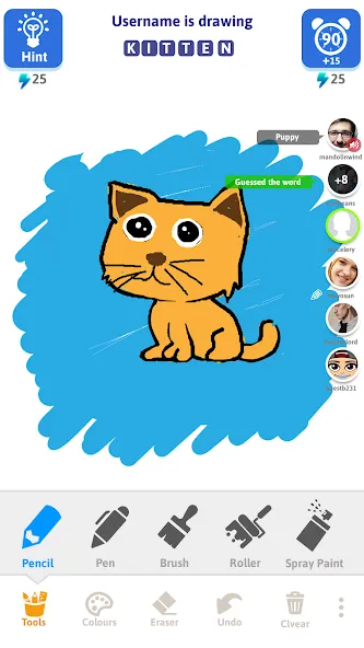 Скачать Draw N Guess Multiplayer на Андроид — Все цвета и аватарки разблокированы — скриншот 1