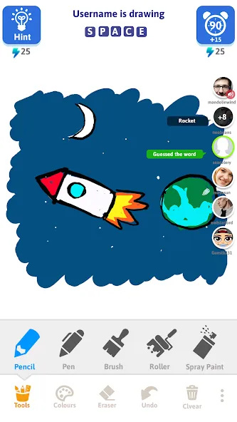 Скачать Draw N Guess Multiplayer на Андроид — Все цвета и аватарки разблокированы — скриншот 3