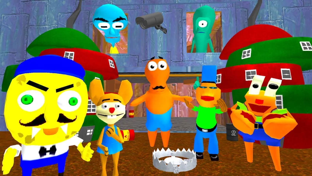 Взломанная Sponge Neighbor Escape 3D на Андроид — Много денег — скриншот 1