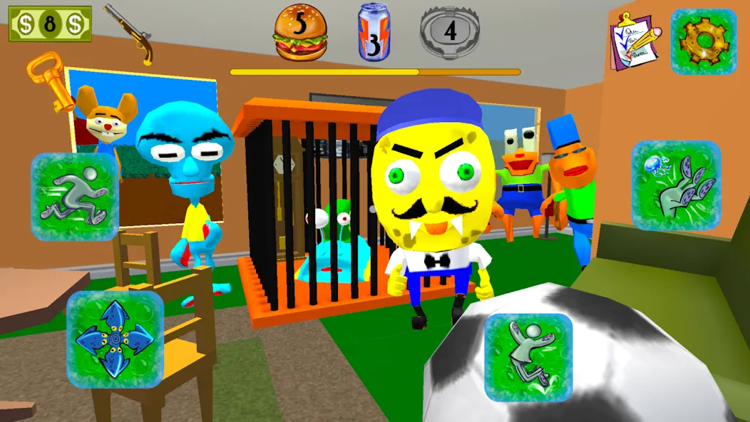 Взломанная Sponge Neighbor Escape 3D на Андроид — Много денег — скриншот 2