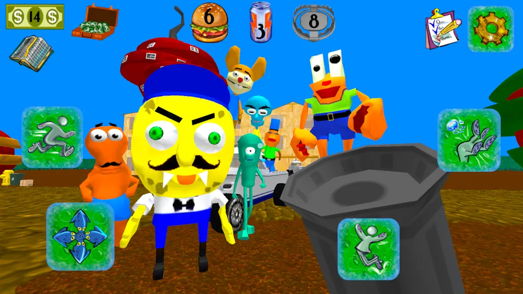 Взломанная Sponge Neighbor Escape 3D на Андроид — Много денег — скриншот 3