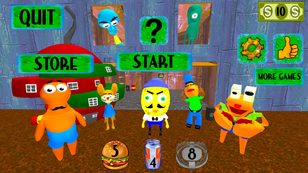 Взломанная Sponge Neighbor Escape 3D на Андроид — Много денег — скриншот 5