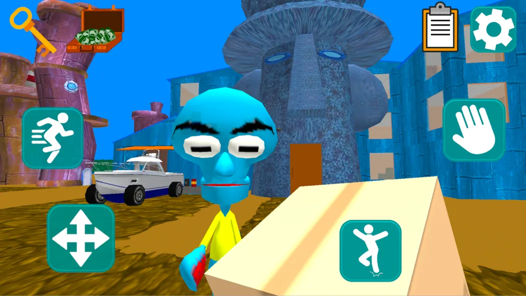 Скачать взлом Squid Neighbor. Sponge Escape на Андроид — Много денег — скриншот 1