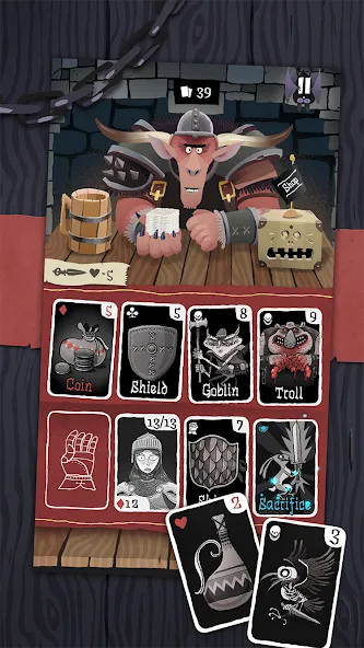 Скачать Card Crawl на телефон — Много золота и карт — скриншот 3