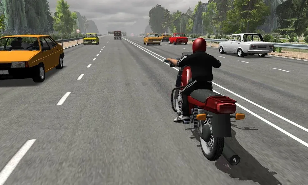 Скачать Russian Moto Traffic Rider 3D — Много денег — скриншот 1