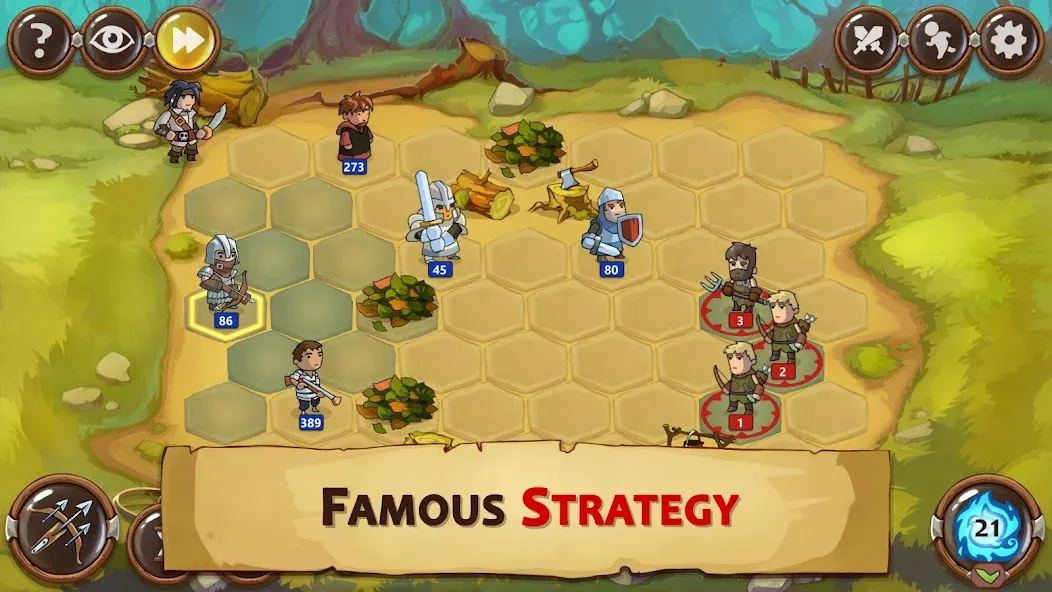 Braveland Heroes MOD APK на Android — Мод меню много денег и кристаллов — скриншот 1