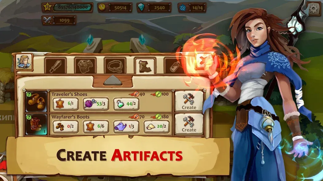 Braveland Heroes MOD APK на Android — Мод меню много денег и кристаллов — скриншот 3