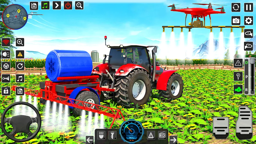 Real Tractor Driving Games — Взломанная версия (Много денег) — скриншот 4