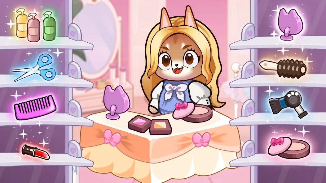 Скачать Idle Cat Makeover: Hair Salon на Android — Много денег — скриншот 1