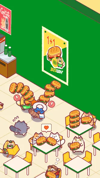 Скачать Cat Snack Bar: Cute Food Games — Много денег и без рекламы — скриншот 3