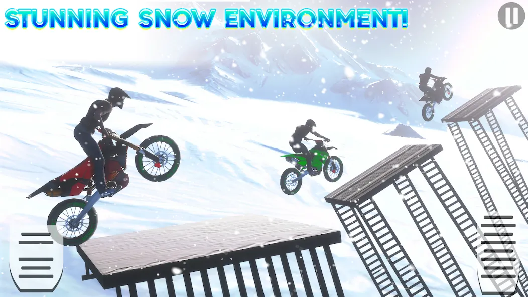 Snow Tricky Bike Stunt Race 3D — Взломанная версия (Много денег) — скриншот 2 Snow Tricky Bike Stunt Race 3D — Взломанная версия (Много денег) — скриншот 2