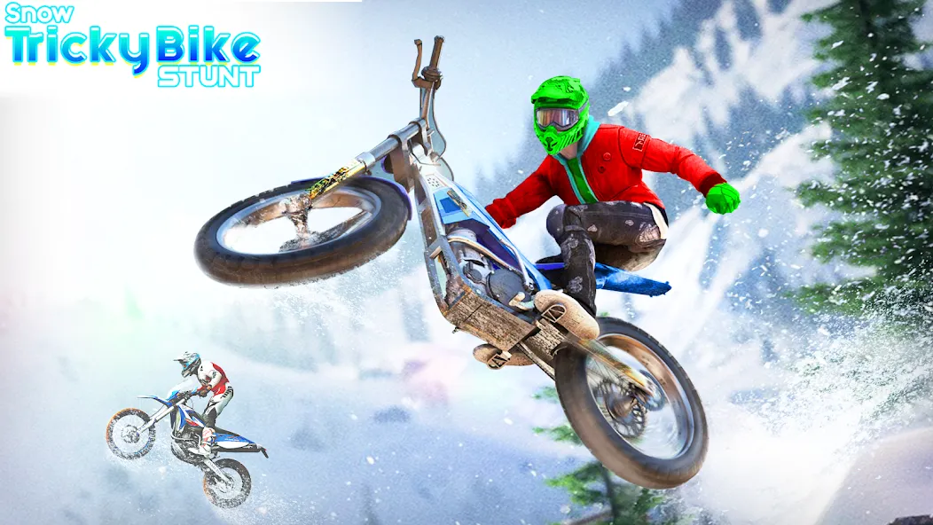 Snow Tricky Bike Stunt Race 3D — Взломанная версия (Много денег) — скриншот 5
