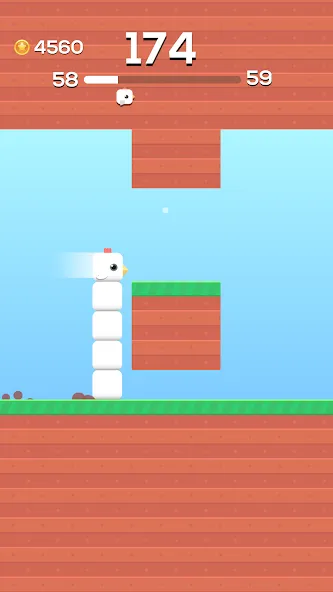 Скачать Square Bird - Flappy Chicken — Последняя версия (Много денег) — скриншот 1