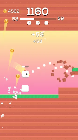 Скачать Square Bird - Flappy Chicken — Последняя версия (Много денег) — скриншот 3