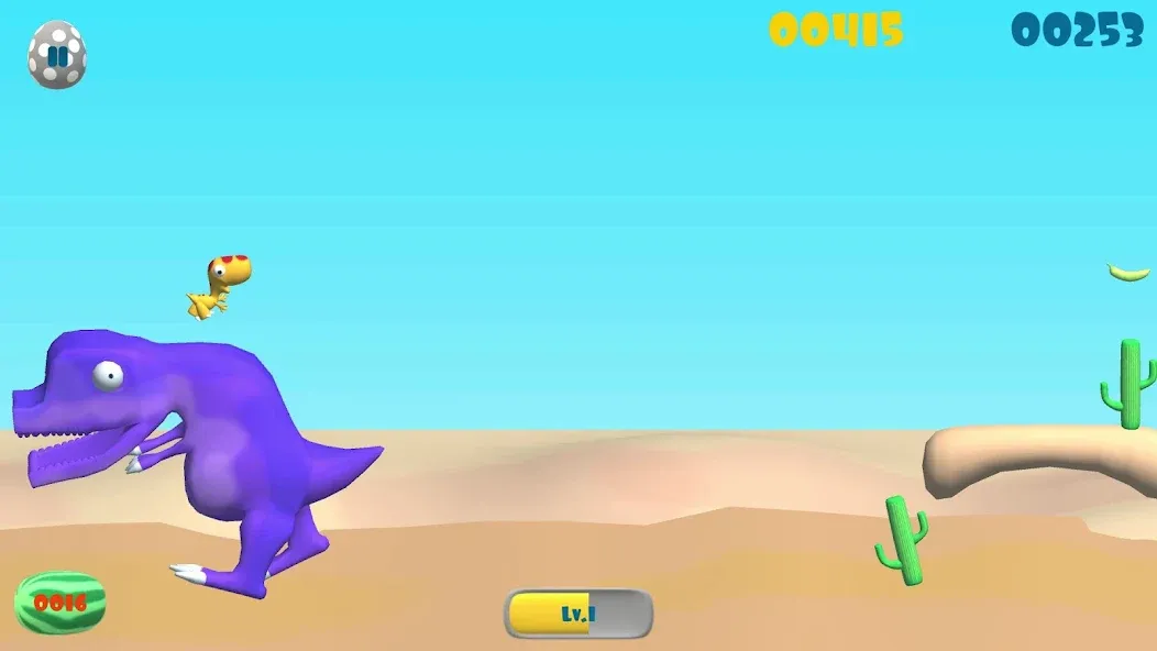 Скачать взломанную Dinosaur Run — Много денег — скриншот 1
