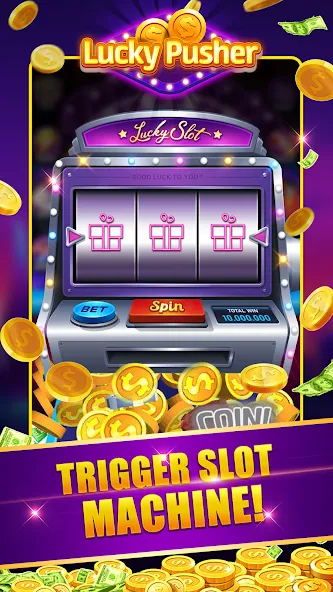 Lucky Cash Pusher Coin Games Mod APK Много денег — Скачать на Андроид — скриншот 2