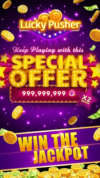 Lucky Cash Pusher Coin Games Mod APK Много денег — Скачать на Андроид — скриншот 3
