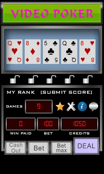 Video Poker MOD APK на Android — Много денег и без рекламы — скриншот 3