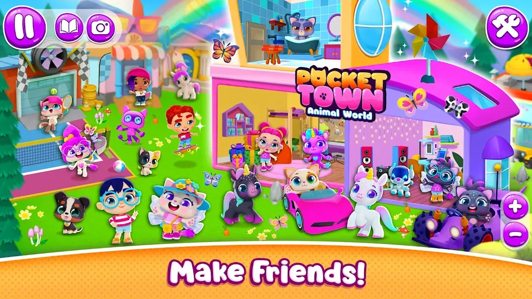 Скачать Pocket Town - Animal World с модом — Много денег — скриншот 3