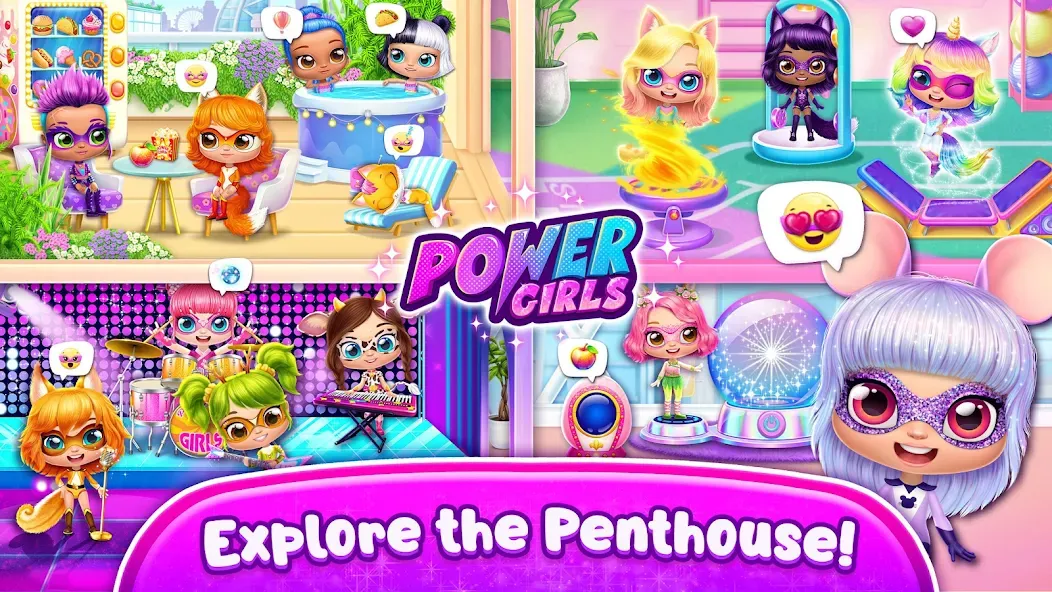 Скачать Power Girls - Fantastic Heroes (Мод: Все открыто) на Андроид — скриншот 3
