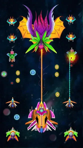 Взлом Galaxy Shooting: Alien Attack — Много денег — скриншот 1