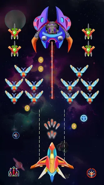 Взлом Galaxy Shooting: Alien Attack — Много денег — скриншот 2
