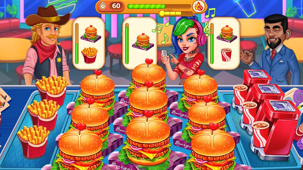 Скачать взломанную Cooking Max: Restaurant Games — Много денег — скриншот 4