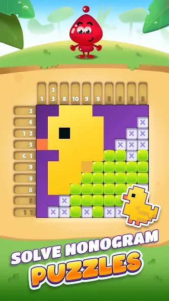 Взломанная Nono Crossing Picture Nonogram на Андроид — Много жизней — скриншот 1