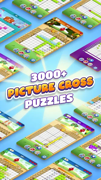 Взломанная Nono Crossing Picture Nonogram на Андроид — Много жизней — скриншот 4