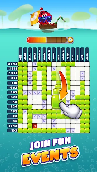 Взломанная Nono Crossing Picture Nonogram на Андроид — Много жизней — скриншот 5