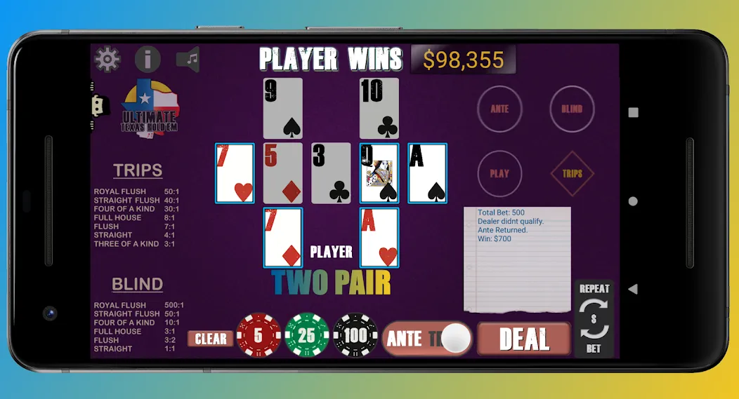 Скачать взломанную Texas Ultimate Holdem — Много денег — скриншот 3