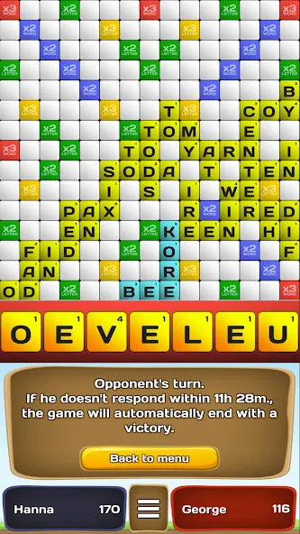 Взломанная Erudite - words game на Андроид — Все подсказки открыты — скриншот 1