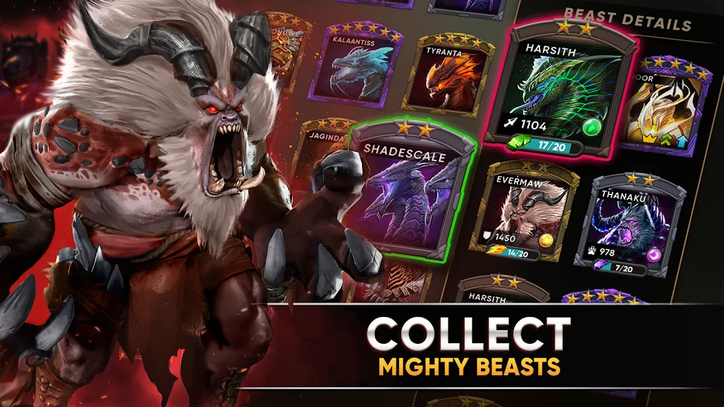 Clash of Beasts: Tower Defense на Андроид — Мод Много ресурсов — скриншот 1