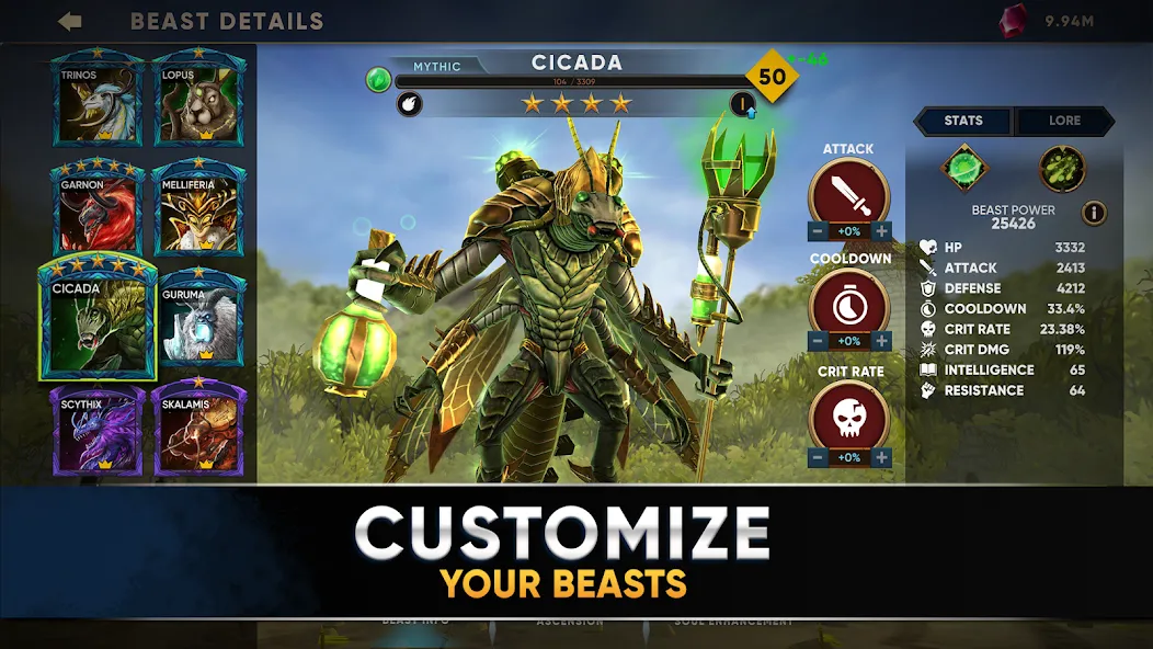 Clash of Beasts: Tower Defense на Андроид — Мод Много ресурсов — скриншот 4