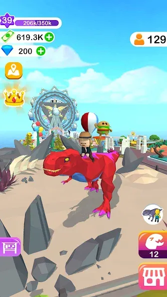Dino Tycoon - 3D Building Game — Взломанная версия (Много денег) — скриншот 4