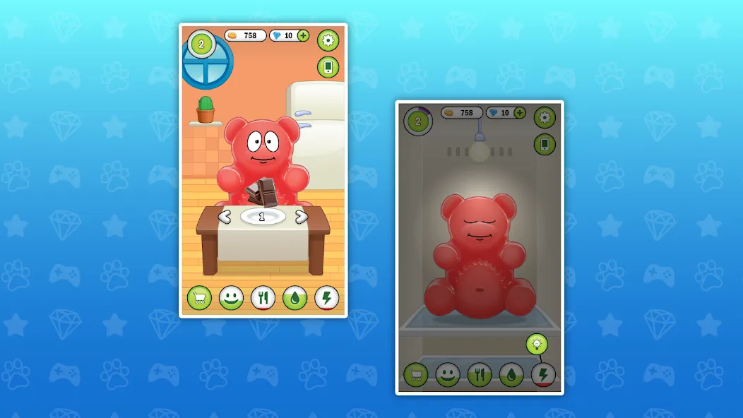 Взломанная My Jelly Bear Pet на Андроид — Много денег и без рекламы — скриншот 2 Взломанная My Jelly Bear Pet на Андроид — Много денег и без рекламы — скриншот 2