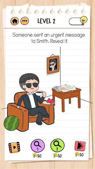 Скачать Brain Test 2: Tricky Stories на Android — Много подсказок — скриншот 2