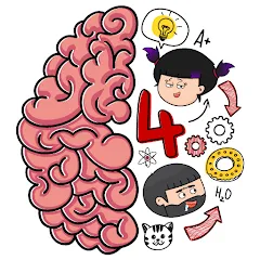 Brain Test 4: Tricky Friends на Андроид — Мод Много подсказок и без рекламы