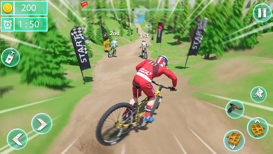 MTB Downhill: BMX Racer MOD APK на Android — Много денег — скриншот 4